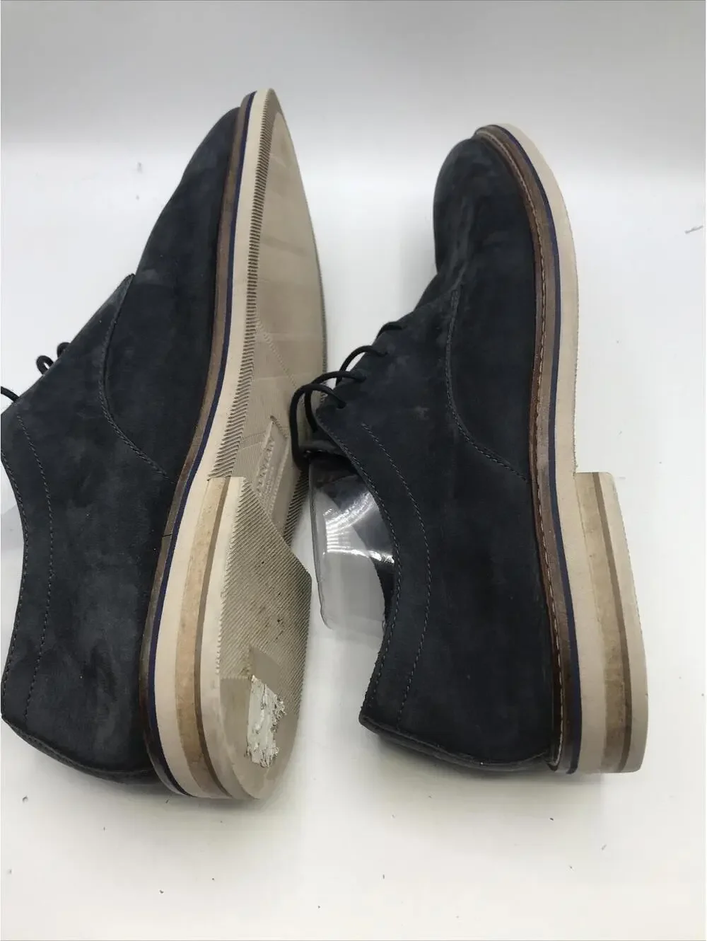 Bostonian Commonwealth Mens SZ 11  Plain Oxford Shoe Blue 16501 No Insoles  Blue
